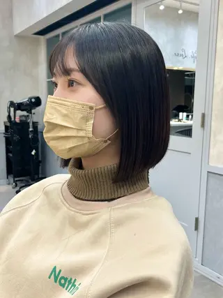 ショート カラー パーマ ヘアアレンジ ボブ｜韓国｜美髪矯正 ｜amika🌙のヘアスタイル