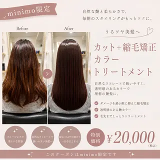 セミロング カラー ayaka 縮毛矯正レイヤーのヘアスタイル