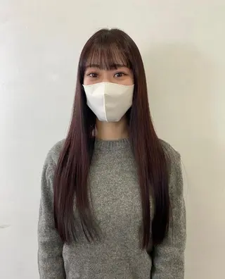 ロング カラー 栗崎 菜弥のヘアスタイル