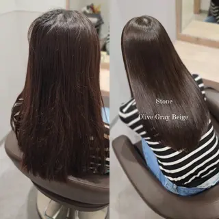 セミロング カラー 縮毛矯正をしている人 のためのカラーのヘアスタイル