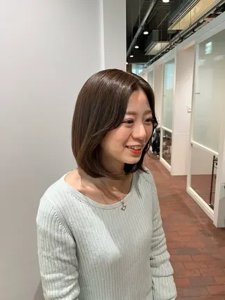 ミディアム カラー マンツーマン 縮毛矯正/マユコのヘアスタイル