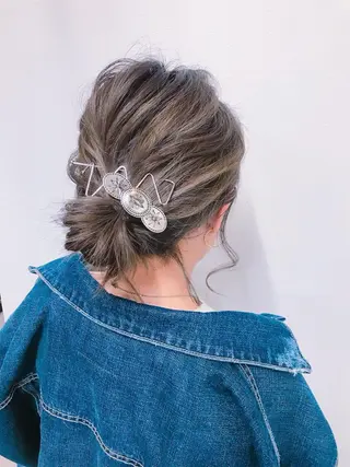 ミディアム カラー ヘアアレンジ GiseL天神カラー 髪質改善/ブリーチのヘアスタイル