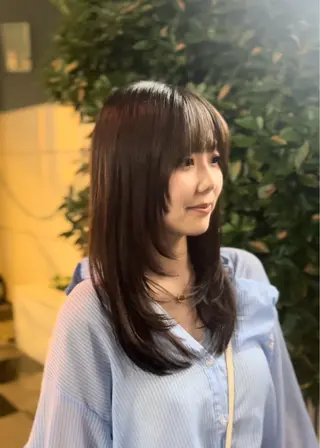 ロング 韓国レイヤー ☁️🫧森ハリス誠一のヘアスタイル