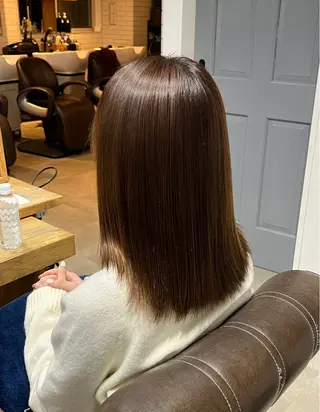 ミディアム カラー 暖色 艶カラー/ 蒔田 爽真のヘアスタイル