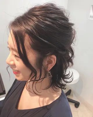 ヘアアレンジ くせ毛×ショート 上岡勇祐のヘアスタイル