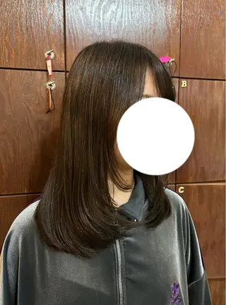 セミロング 💜ひな💜縮毛矯正 /透明感/韓国ヘアのヘアスタイル
