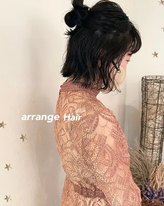 ミディアム ヘアアレンジ 市川 千夏のヘアスタイル