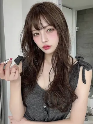 ロング カラー ♡韓国ハイトーンモテ カラー🧡ᩚMIKUのヘアスタイル