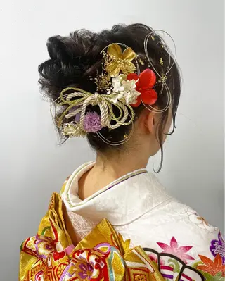 ミディアム ヘアアレンジ 松永 梨央のヘアスタイル