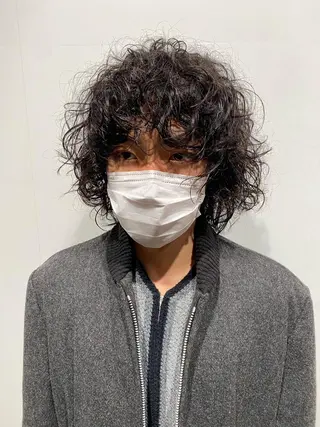 ミディアム パーマ メンズ パーマスタイル特化◎ 永戸圭汰のヘアスタイル