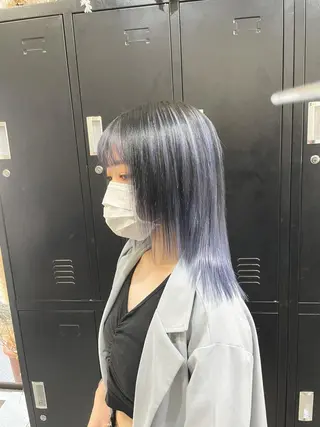 ミディアム カラー パーマ ヘアアレンジ メンズ キッズ ネイル マツエク・マツパ 切りっぱなしヘアボブ ミディアムヘアRYOのヘアスタイル