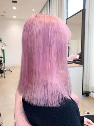 セミロング 🍀ケアブリーチ カラー🍀坂井のヘアスタイル