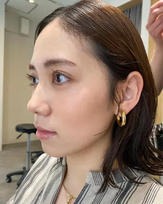 ショート カラー ヘアアレンジ アイブロウ shoji༄ mikuのヘアスタイル