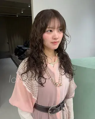 ロング カラー パーマ 【表参道】Ruri デジタルパーマのヘアスタイル