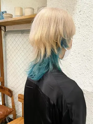 ミディアム カラー ヘアアレンジ 〽️magico/ ウルフDaiki〽️のヘアスタイル