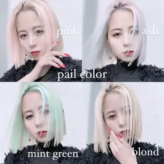 ミディアム カラー 💜ハイトーン💛 マジカルかいちゃんのヘアスタイル