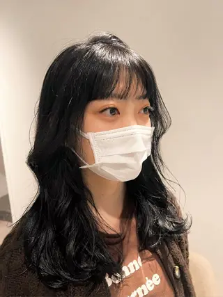 セミロング カラー パーマ 徳田 ももかのマツエク・マツパデザイン