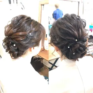 セミロング ヘアアレンジ キッズ 早朝✨ヘアセット 着付け/清水玲歌のヘアスタイル