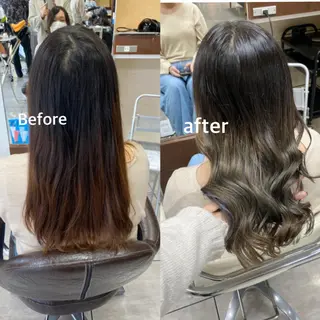 セミロング カラー ヘアアレンジ 川上 麻梨阿のヘアスタイル