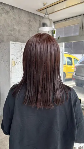 セミロング カラー ひいろ パーマ/ダブルカラーのヘアスタイル