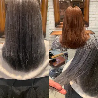 セミロング カラー 毛谷 嘉明/ブリーチカラーのヘアスタイル