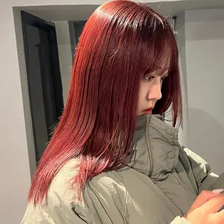 セミロング カラー 北見 桃夏のヘアスタイル