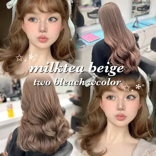 ロング カラー ダメージレスハイ トーン💖kanonのヘアスタイル
