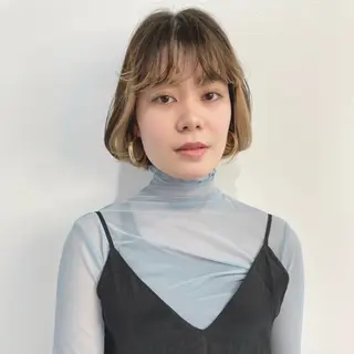 ショート カラー 透けるカラー 🫧かふうのヘアスタイル