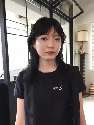 セミロング カラー MISAKI 福岡美容室のヘアスタイル