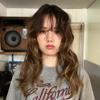 ロング ヘアアレンジ レイヤー/ベージュ mikuのヘアスタイル