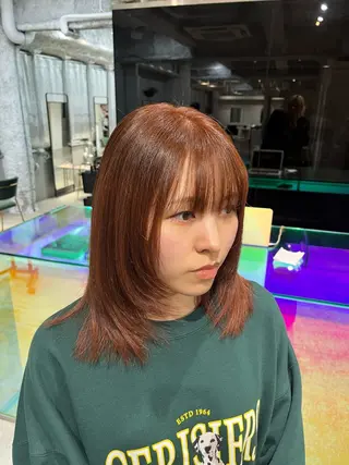 ミディアム 宇佐美佳/美髪 ストレート/縮毛矯正のヘアスタイル