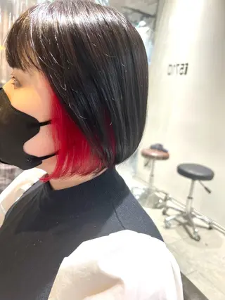 ミディアム カラー ヘアアレンジ 🌈インナーカラー ‘ショウマ’🌈のヘアスタイル