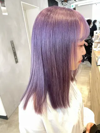 セミロング カラー ハイトーン×レイヤー ／遠藤将太のヘアスタイル