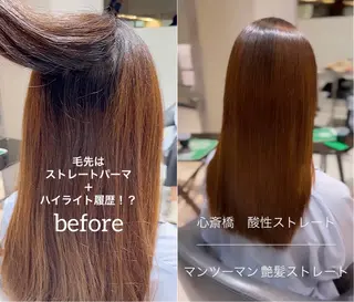 ミディアム パーマ 👑松山ストレート/ メンズヘア/龍仁👑のヘアスタイル