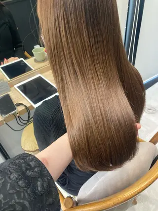 セミロング ✨色持ちの良い艶 カラー✨蟹江真世のヘアスタイル