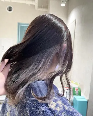 ミディアム カラー ヘアアレンジ 髪質改善×ハイトーン 中田啄也のヘアスタイル