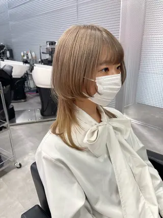 ミディアム 柏 ウルフ/レイヤー 田中佐和🐺のヘアスタイル