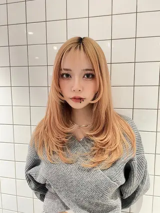 セミロング カラー ハッシュカット/ 水光艶カラー/RINのヘアスタイル