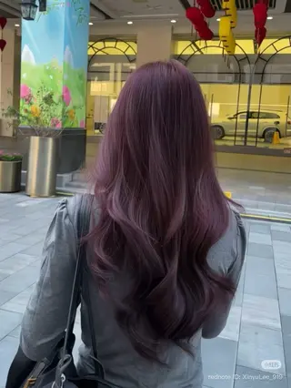 ロング カラー Miu 名古屋カット ミディアム/ピンク髪のヘアスタイル