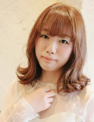 ミディアム カラー パーマ 徳永 博志のヘアスタイル