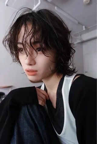 ミディアム パーマ 竹下 浩一のヘアスタイル