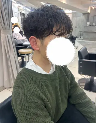 ショート パーマ メンズ ナチュラル×色気パ ーマ 渋谷/マナミのヘアスタイル