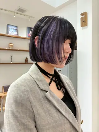 ミディアム カラー 髪質改善ストレート ケアブリーチ/ミオのヘアスタイル