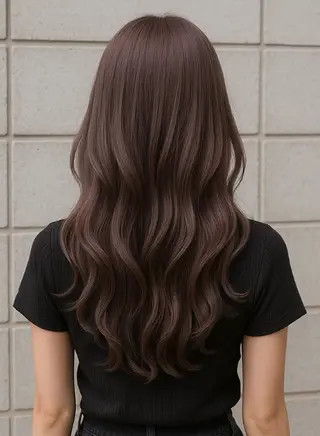 セミロング カラー パーマ 髪質改善\艶髪カラー 💐園田さやかのヘアスタイル