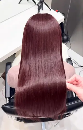 ロング 縮毛矯正クロスパーマ 益子達也のヘアスタイル