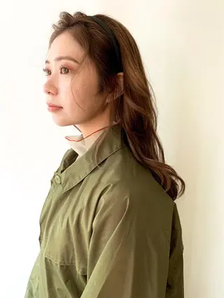 セミロング カラー ヘアアレンジ 石川 葵のヘアスタイル