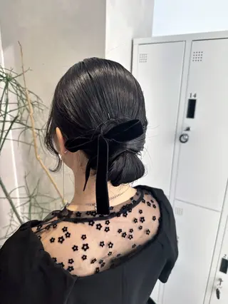 セミロング ヘアアレンジ 透明感カラー✨艶髪 制作🌱山根あゆみのヘアスタイル