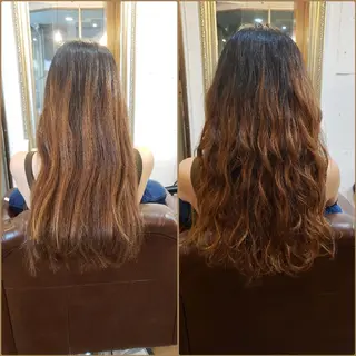 ロング パーマ 饒平名 知也のヘアスタイル