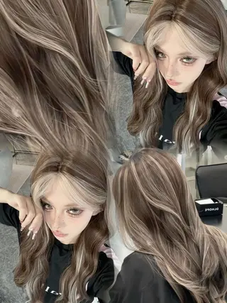 ロング sera 🎀海外ハイライトのヘアスタイル