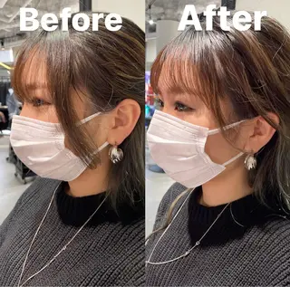 セミロング ショート/脱白髪染め ☆宇﨑悠実のヘアスタイル